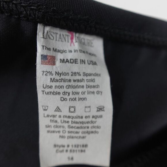 Instant Figure Womens Compression Hipster Swim Bottom Black Ribbed Size 14 - Picture 8 of 8